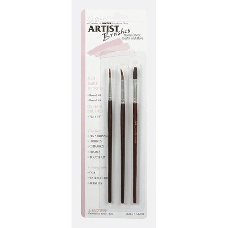 Linzer Linzer 1-1/4 in. Assorted Artist Paint Brush Set A343
